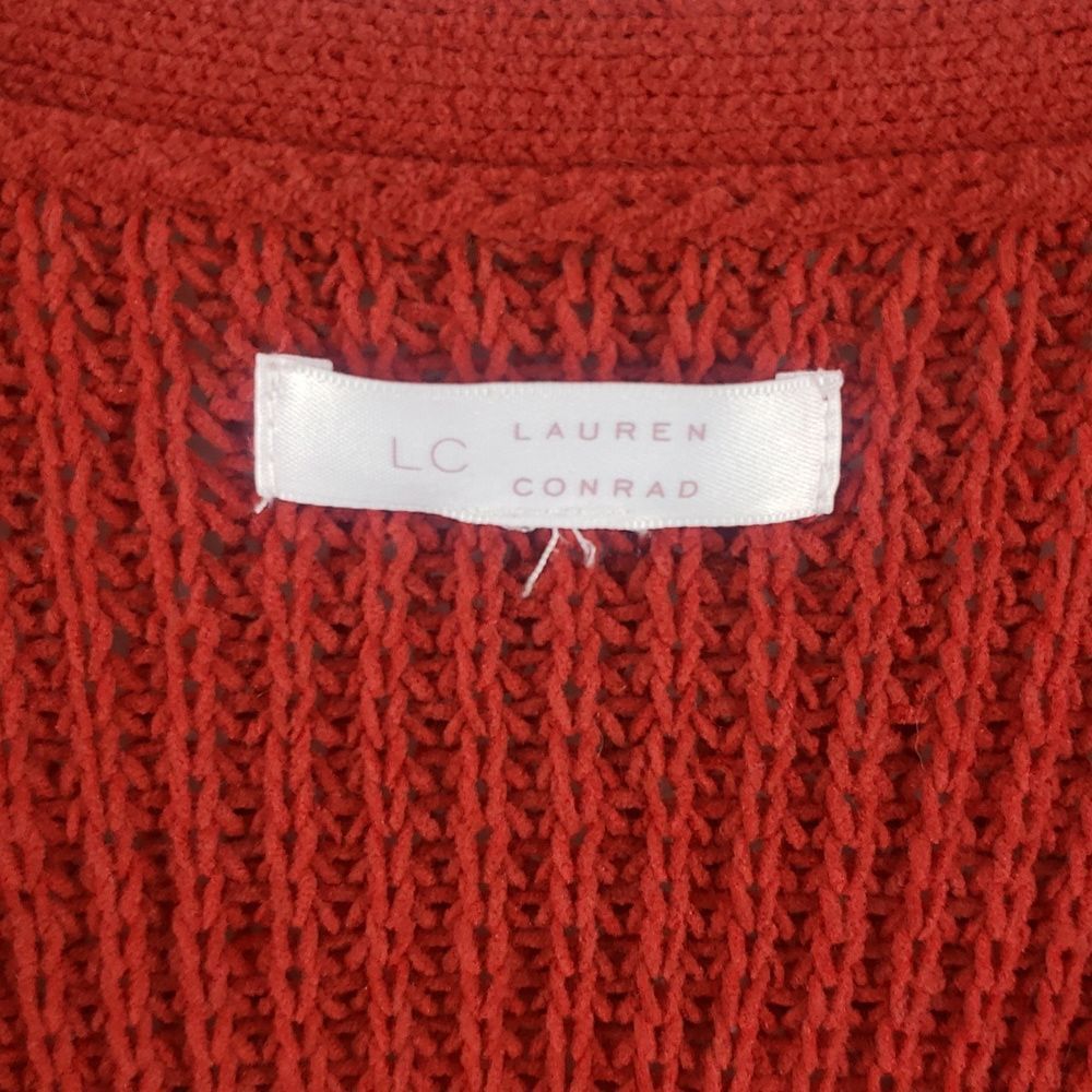 LC Lauren Conrad XXL Burnt Orange Button Up Cardigan - Picture 4 of 10